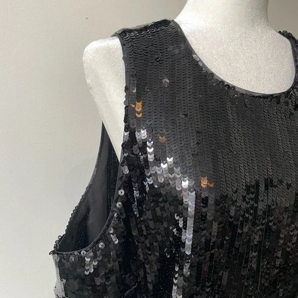 J. Crew Collection Sheer Sequin Tank Top NWT Size 3X Crop Fit Event Party - Picture 2 of 6